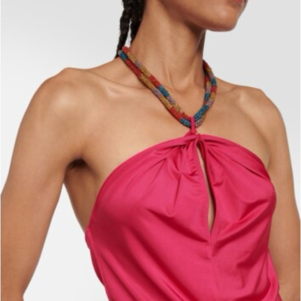 Veronica Beard Akeeva Top Fuchsia Pink Halter 2 originally $348